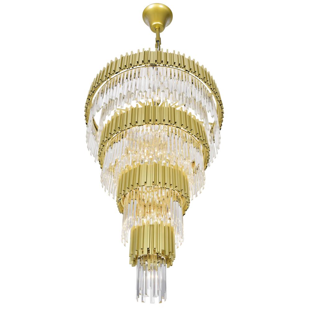 Deco 34 Light Down Chandelier With Medallion Gold Finish. Picture 2