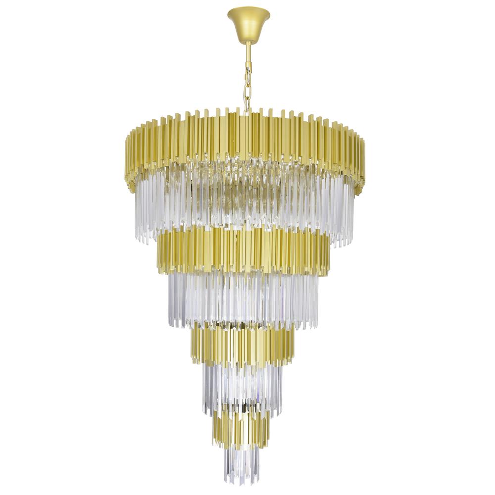 Deco 34 Light Down Chandelier With Medallion Gold Finish. Picture 5