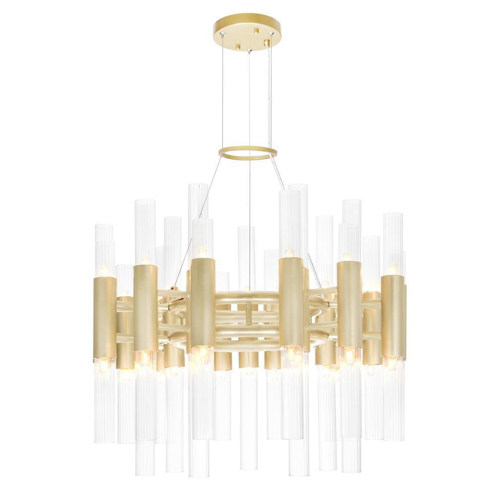 Orgue 42 Light Chandelier With Satin Gold Finish. Picture 1