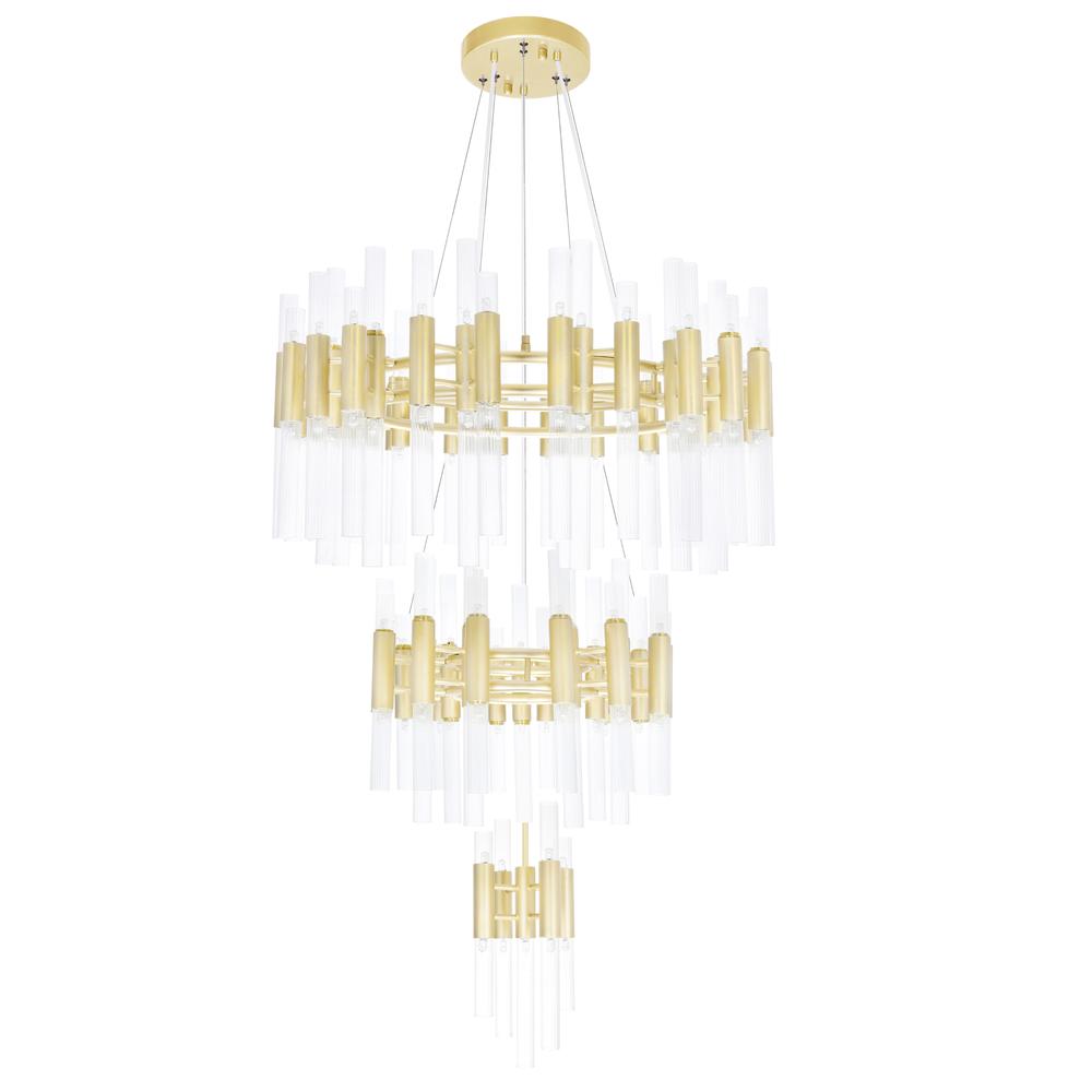 Orgue 123 Light Chandelier With Satin Gold Finish. Picture 5