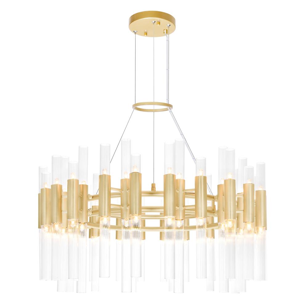 Orgue 72 Light Chandelier With Satin Gold Finish. Picture 1