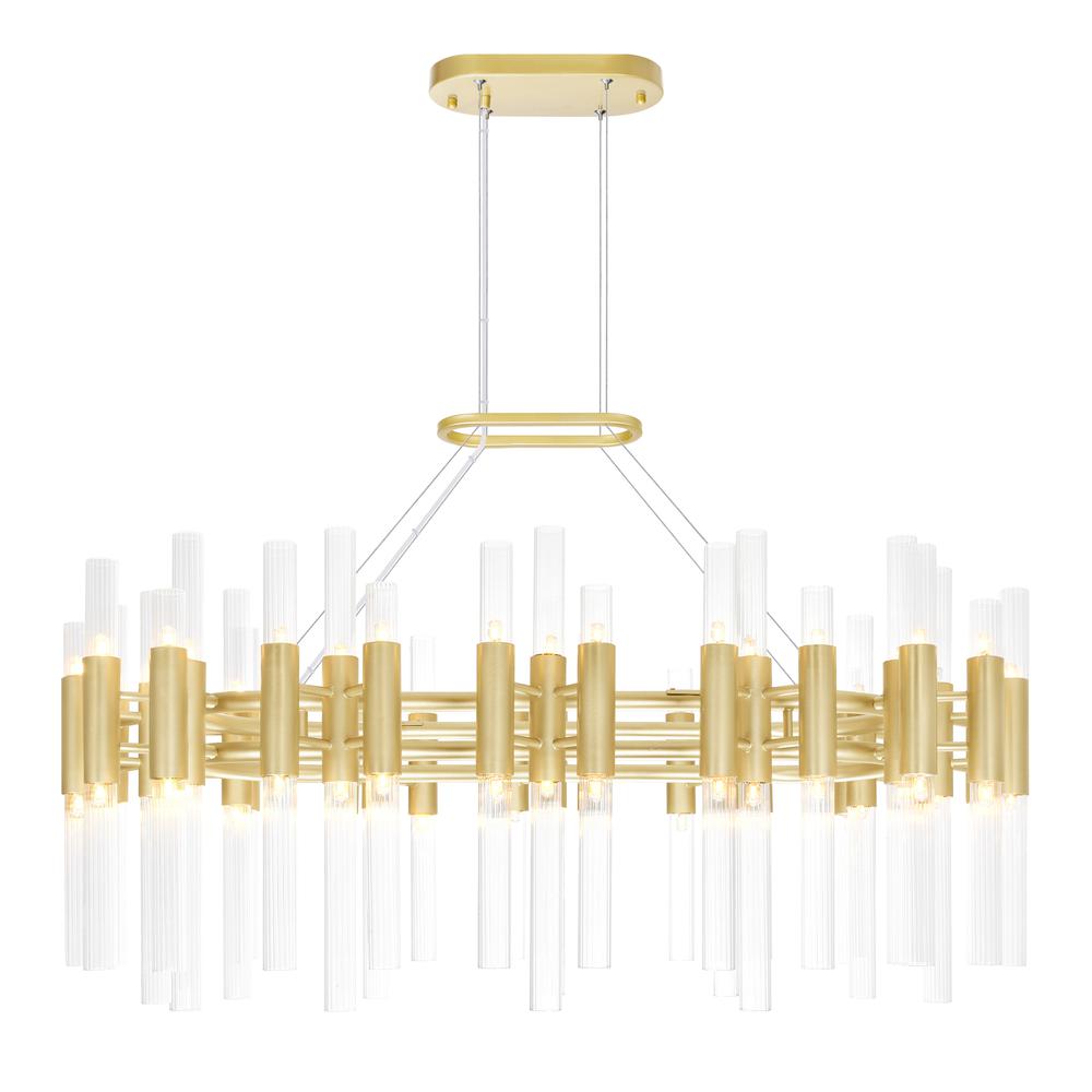 Orgue 72 Light Chandelier With Satin Gold Finish. Picture 1