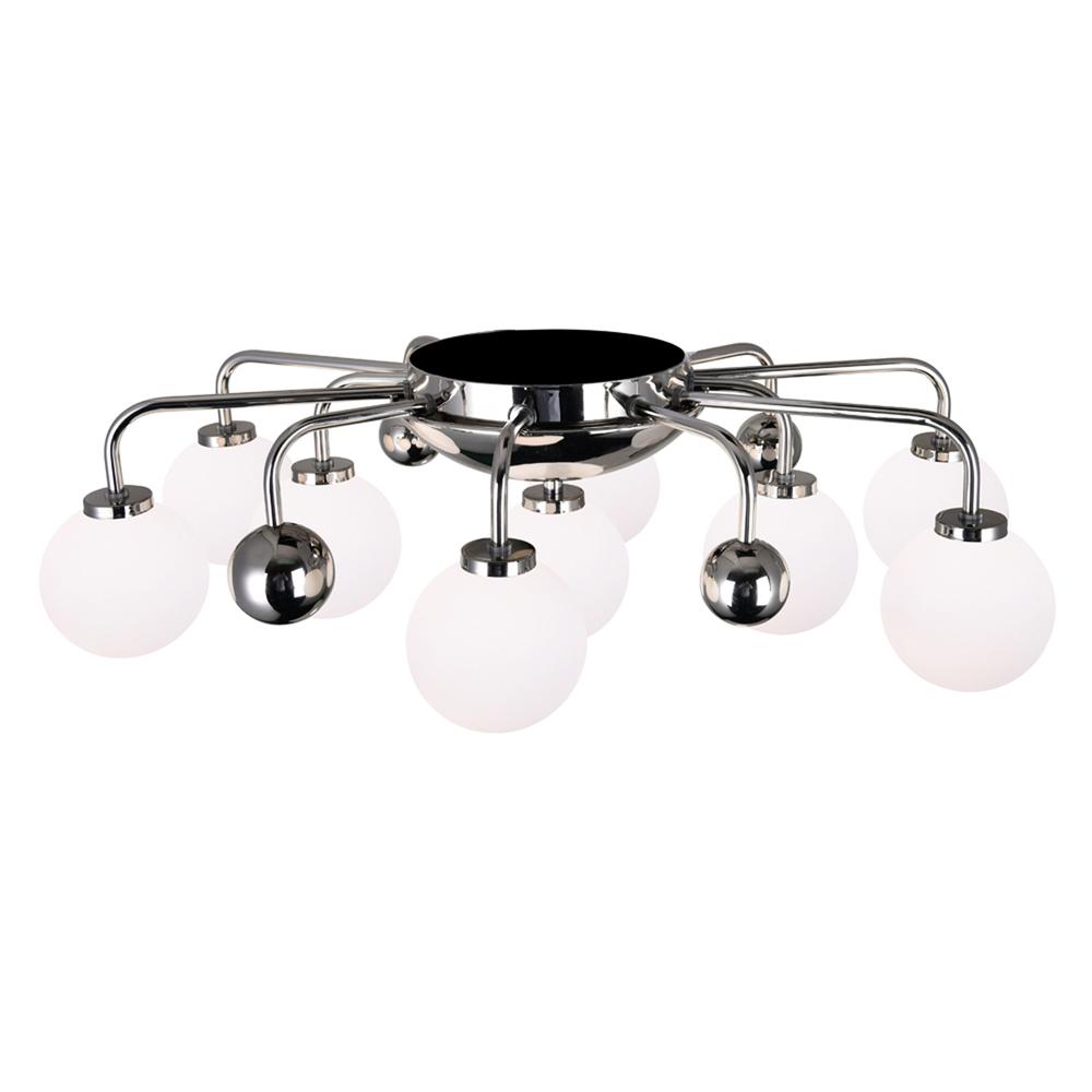 Element 9 Light Flush Mount With Polished Nickel Finish. Picture 2