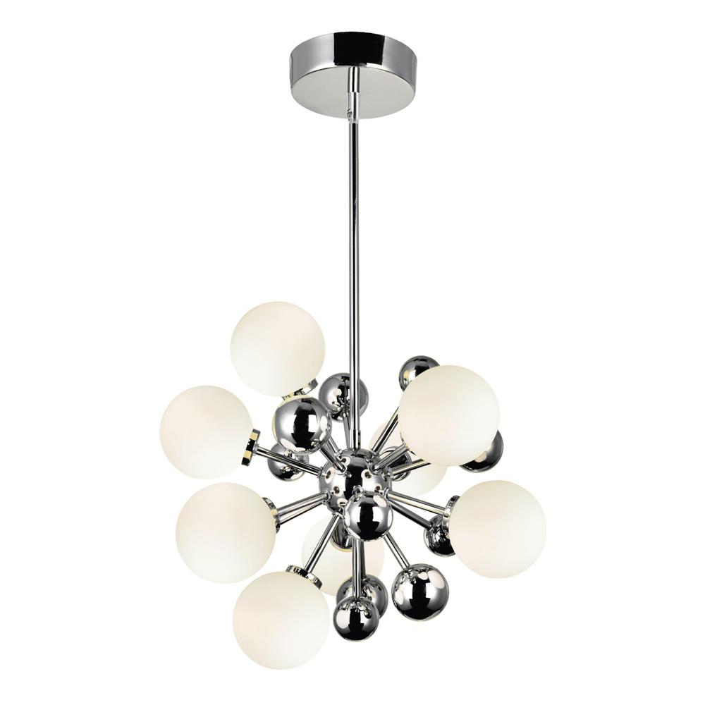 Element 8 Light Chandelier With Polished Nickel Finish. Picture 1