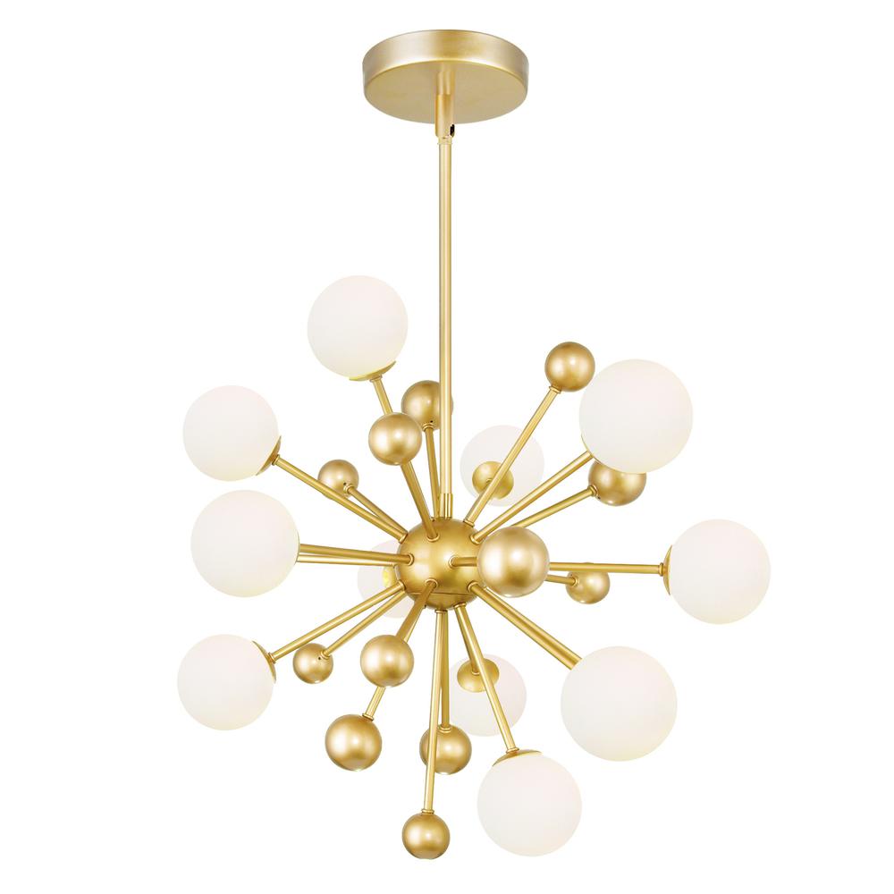 Element 11 Light Chandelier With Sun Gold Finish. Picture 1