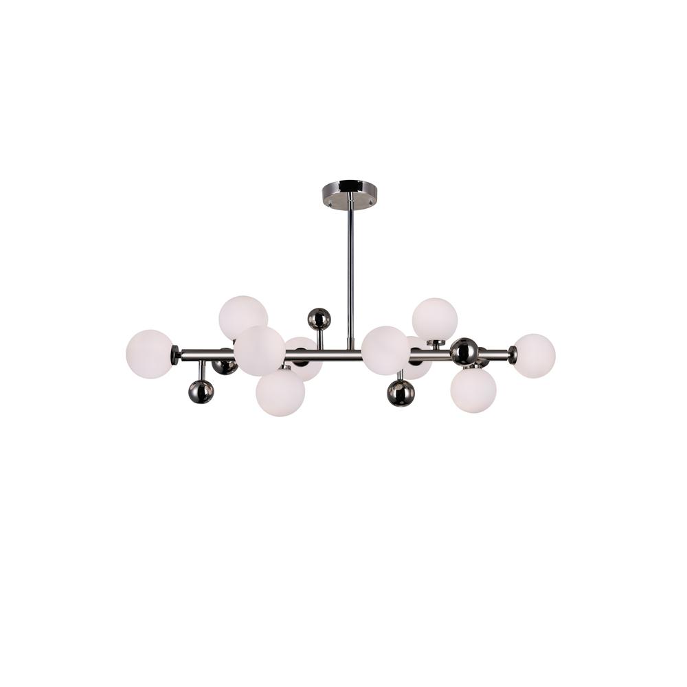 Element 10 Light Chandelier With Polished Nickel Finish. Picture 1