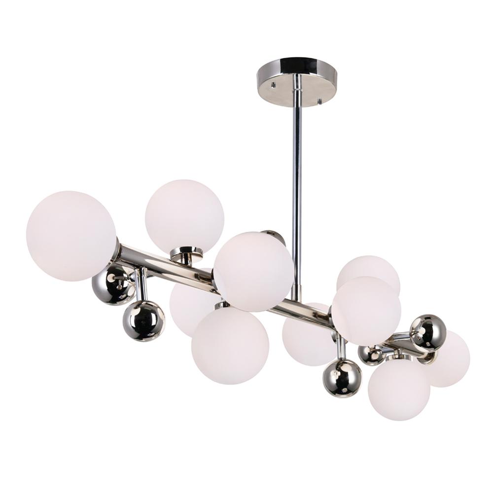 Element 10 Light Chandelier With Polished Nickel Finish. Picture 2
