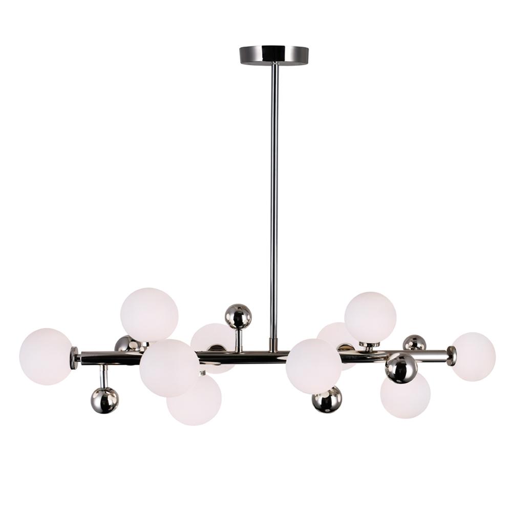 Element 10 Light Chandelier With Polished Nickel Finish. Picture 3