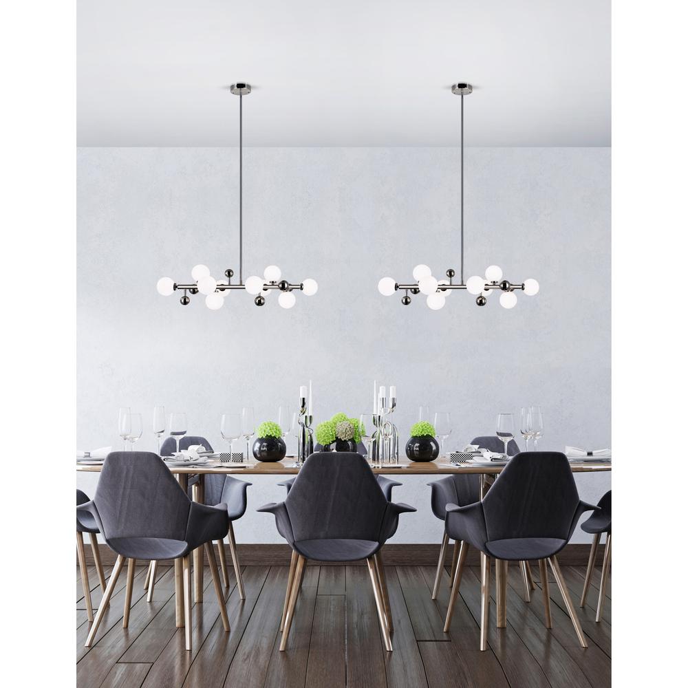 Element 10 Light Chandelier With Polished Nickel Finish. Picture 6