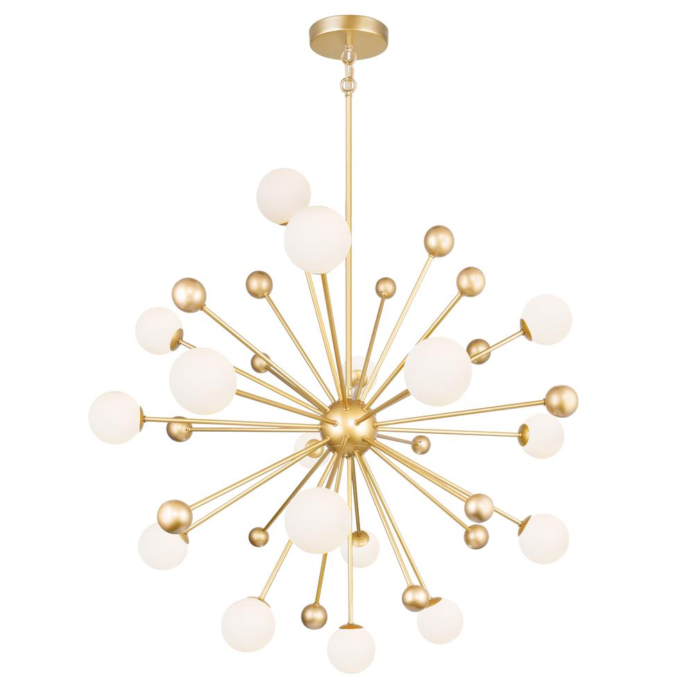 Element 17 Light Chandelier With Sun Gold Finish. Picture 1