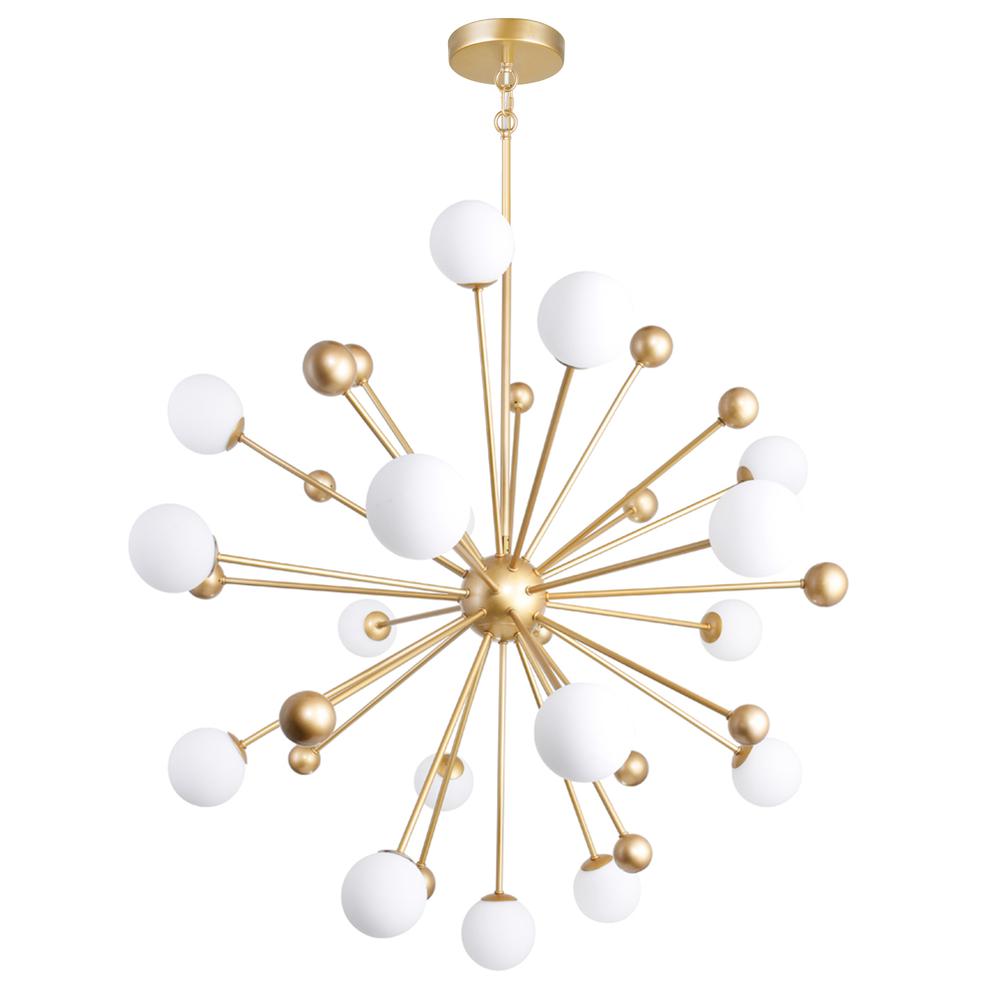 Element 17 Light Chandelier With Sun Gold Finish. Picture 6
