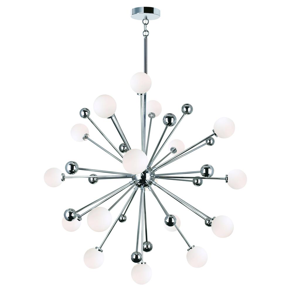 Element 17 Light Chandelier With Polished Nickel Finish. Picture 1