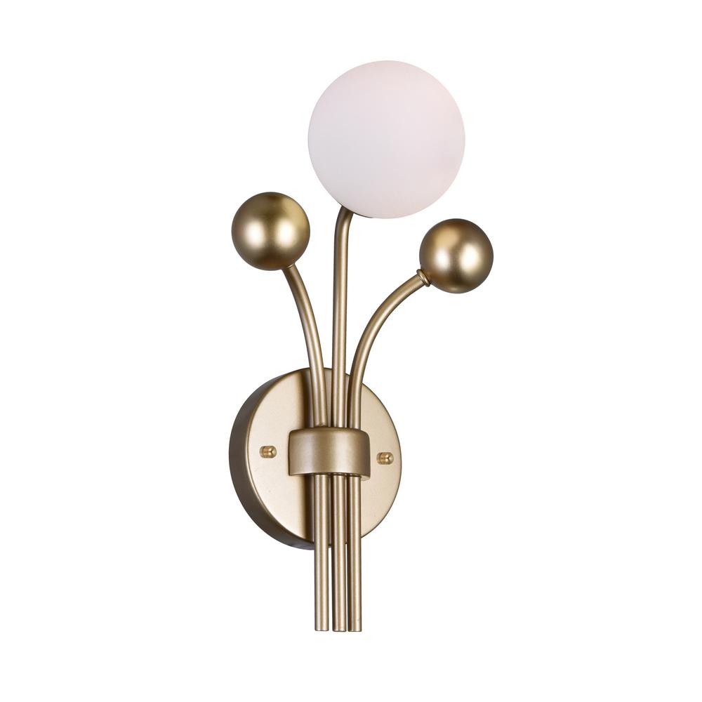 Element 1 Light Wall Light With Sun Gold Finish. Picture 1