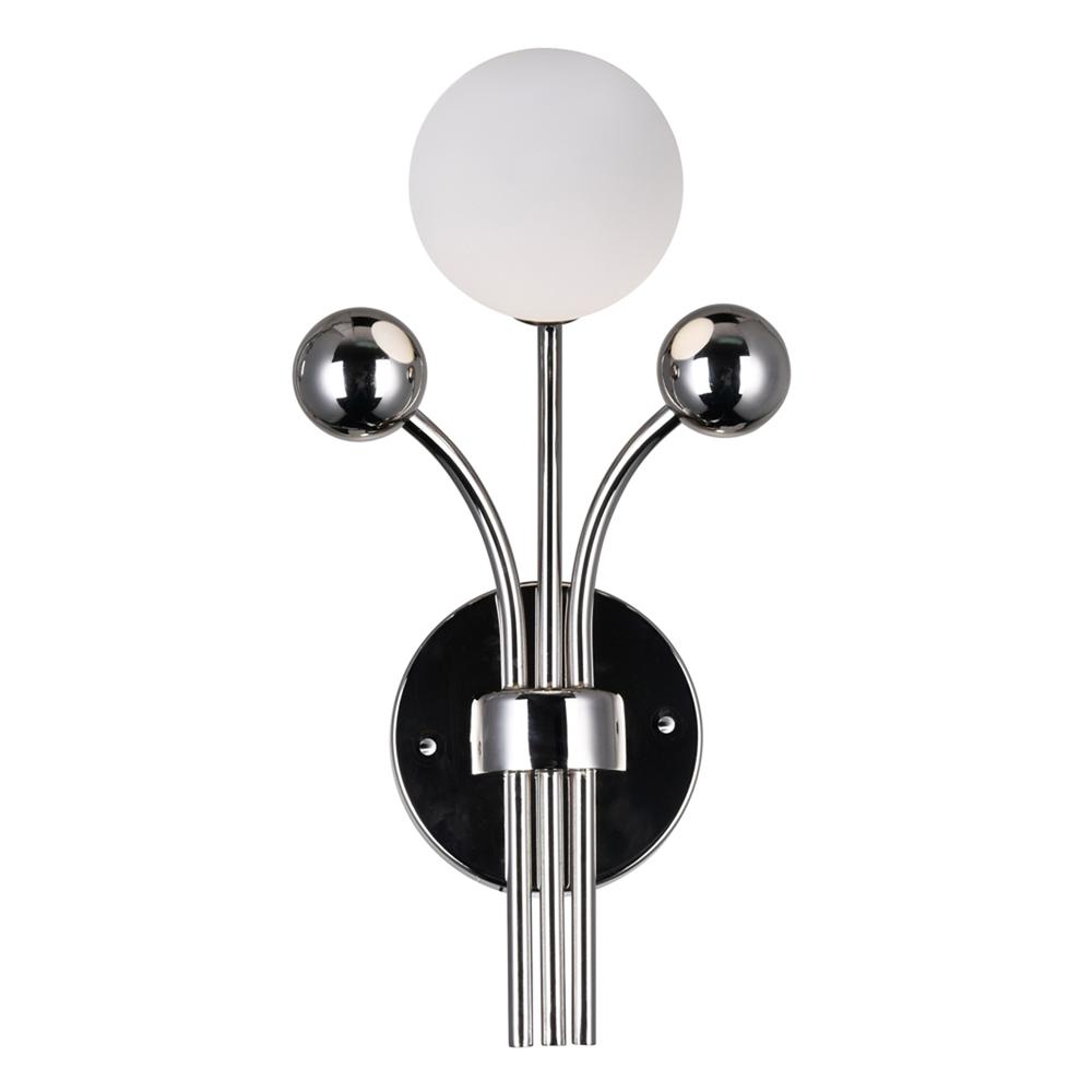 Element 1 Light Wall Light With Polished Nickel Finish. Picture 1