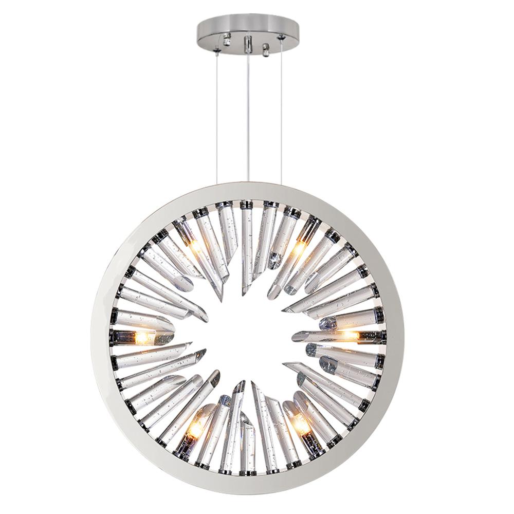 Spiked 6 Light Chandelier With Polished Nickel Finish. Picture 2