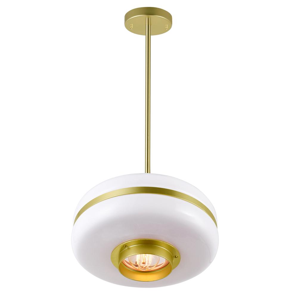 Elementary 1 Light Down Pendant With Pearl Gold Finish. Picture 3