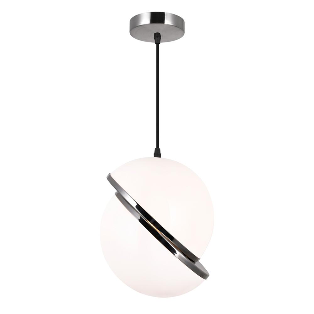 Gemini 1 Light Pendant With Polished Nickel Finish. Picture 1