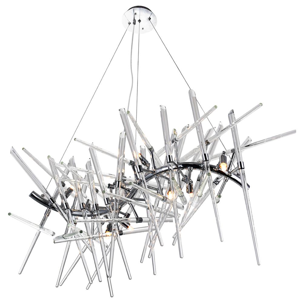 Icicle 10 Light Chandelier With Chrome Finish. Picture 2