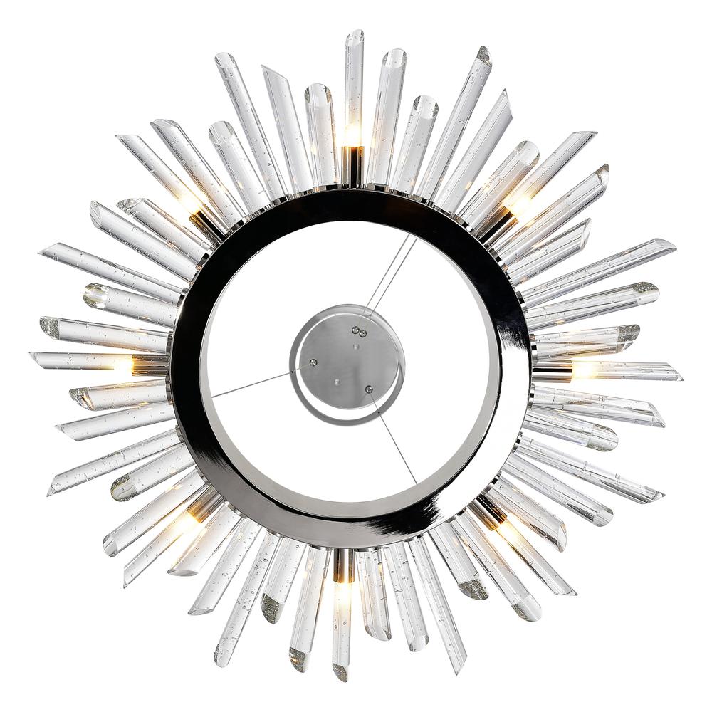 Thorns 8 Light Chandelier With Polished Nickel Finish. Picture 3