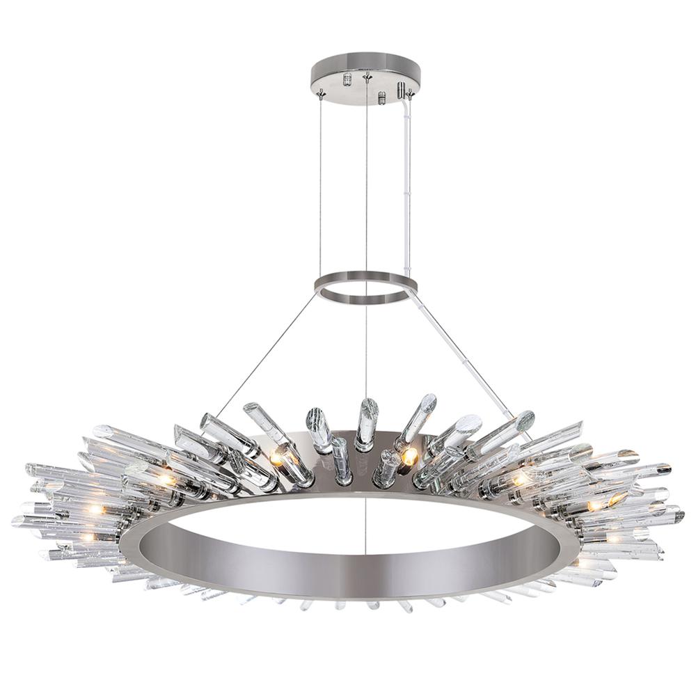 Thorns 15 Light Chandelier With Polished Nickel Finish. Picture 1
