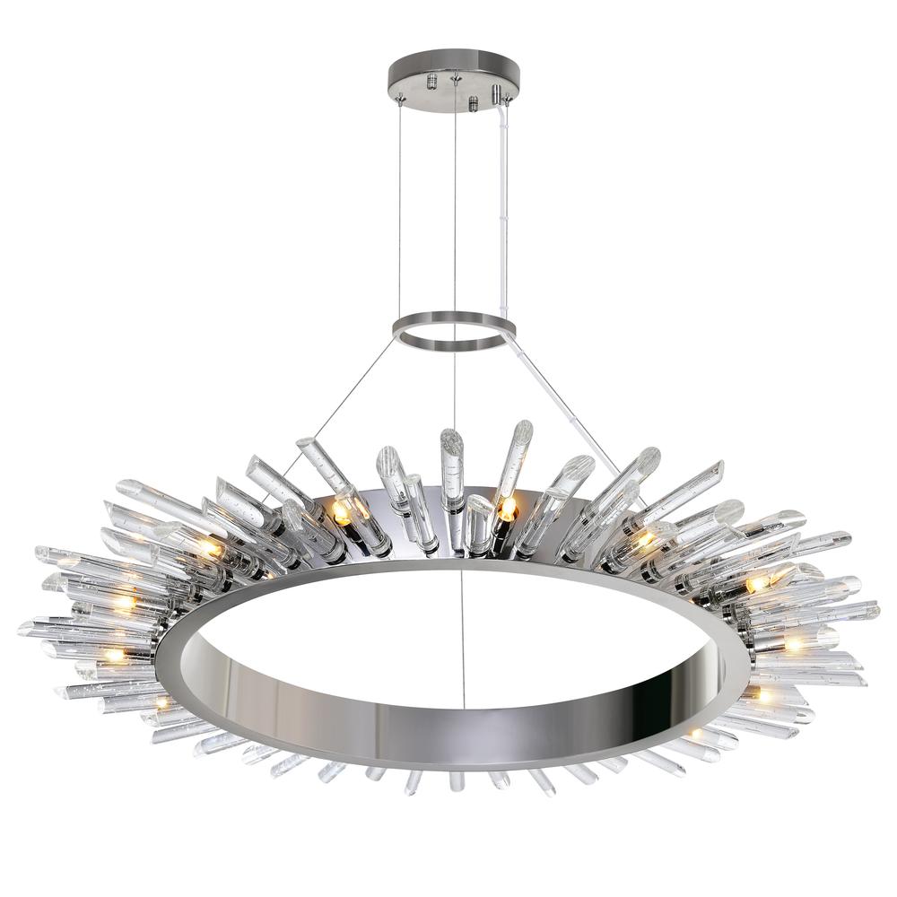 Thorns 15 Light Chandelier With Polished Nickel Finish. Picture 2