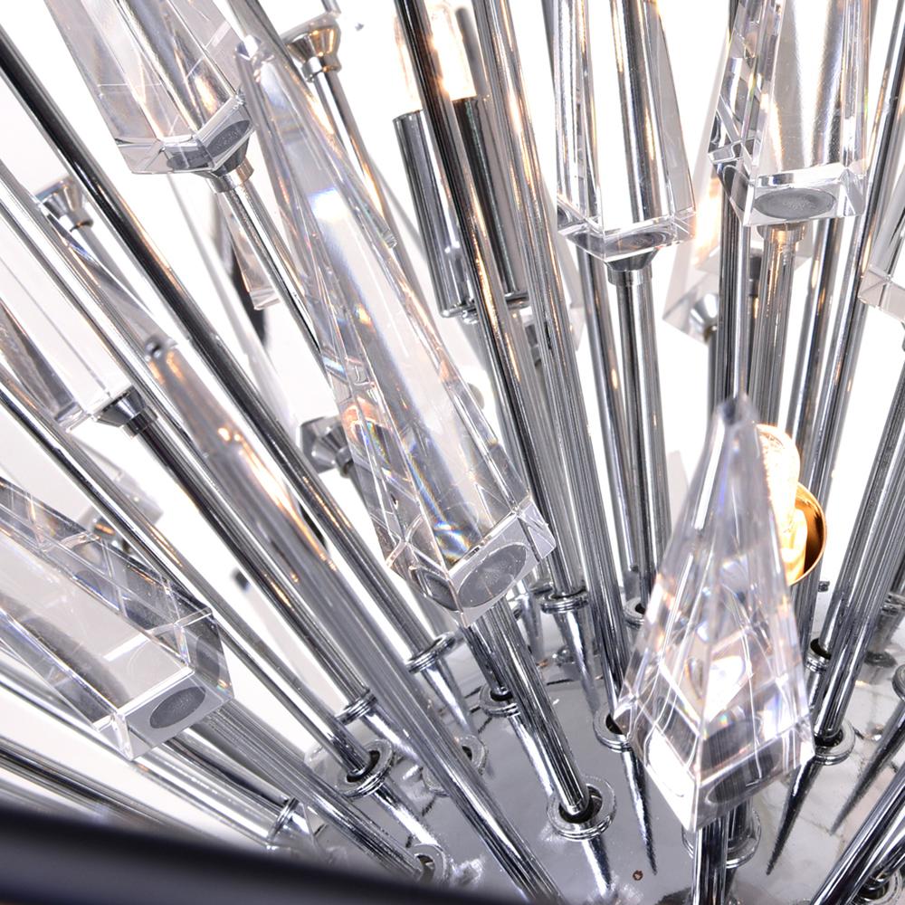 Starburst 20 Light Chandelier With Chrome & Black Finish. Picture 5