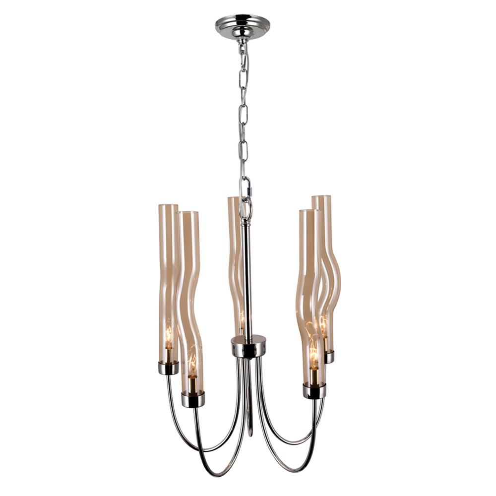 Meduse 5 Light Chandelier With Polished Nickel Finish. Picture 3