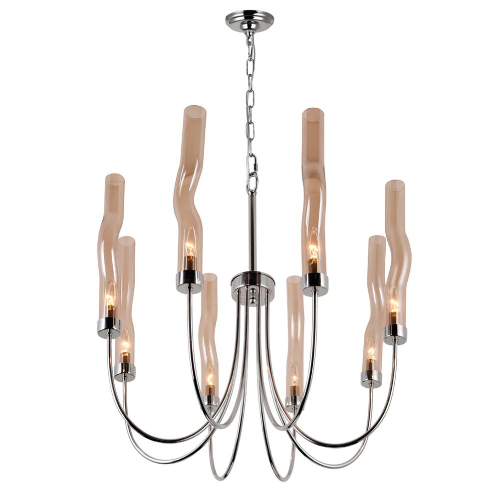 Meduse 8 Light Chandelier With Polished Nickel Finish. Picture 1