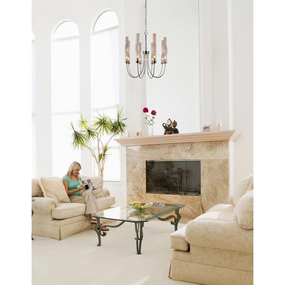 Meduse 8 Light Chandelier With Polished Nickel Finish. Picture 6