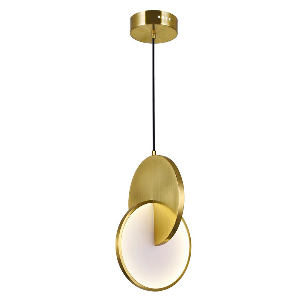 Tranche LED Mini Pendant With Brushed Brass Finish. Picture 1