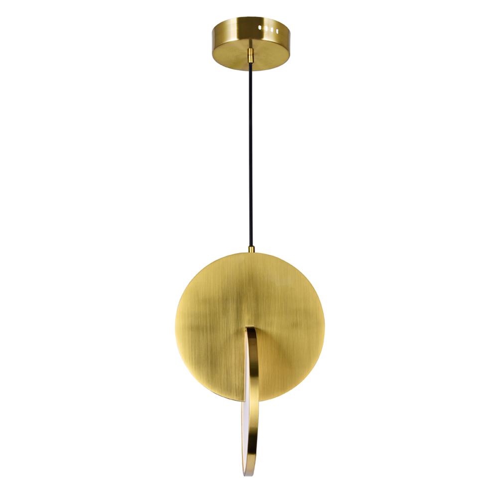 Tranche LED Mini Pendant With Brushed Brass Finish. Picture 2