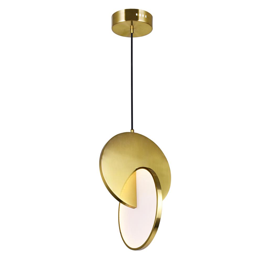 Tranche LED Mini Pendant With Brushed Brass Finish. Picture 3