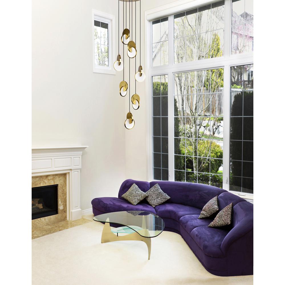 Tranche LED Pendant With Brushed Brass Finish. Picture 4