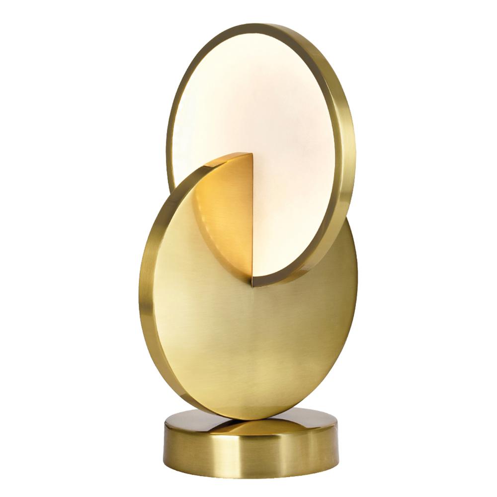Tranche LED Lamp With Brushed Brass Finish. Picture 1