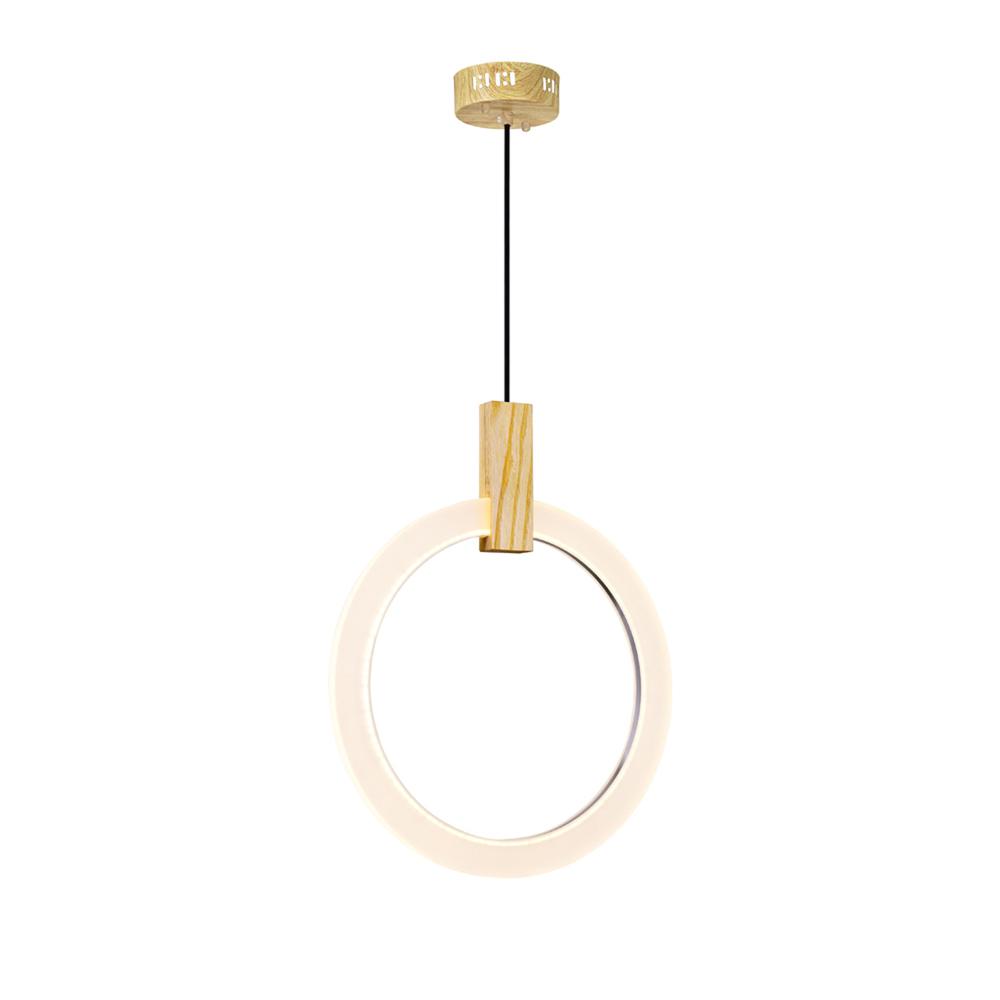 Anello LED Pendant With White Oak Finish. Picture 1