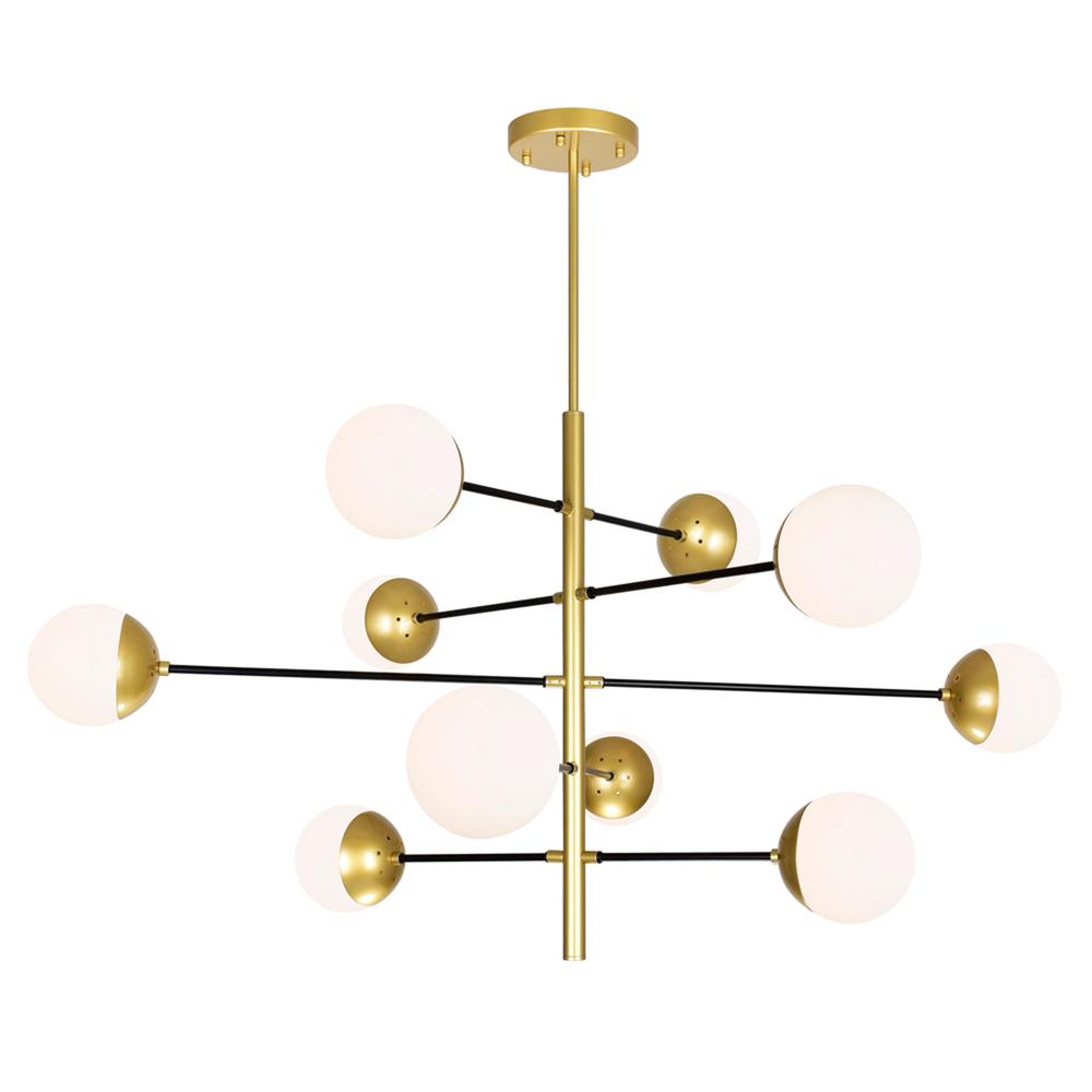 Compass 10 Light Chandelier With Medallion Gold Finish. Picture 1
