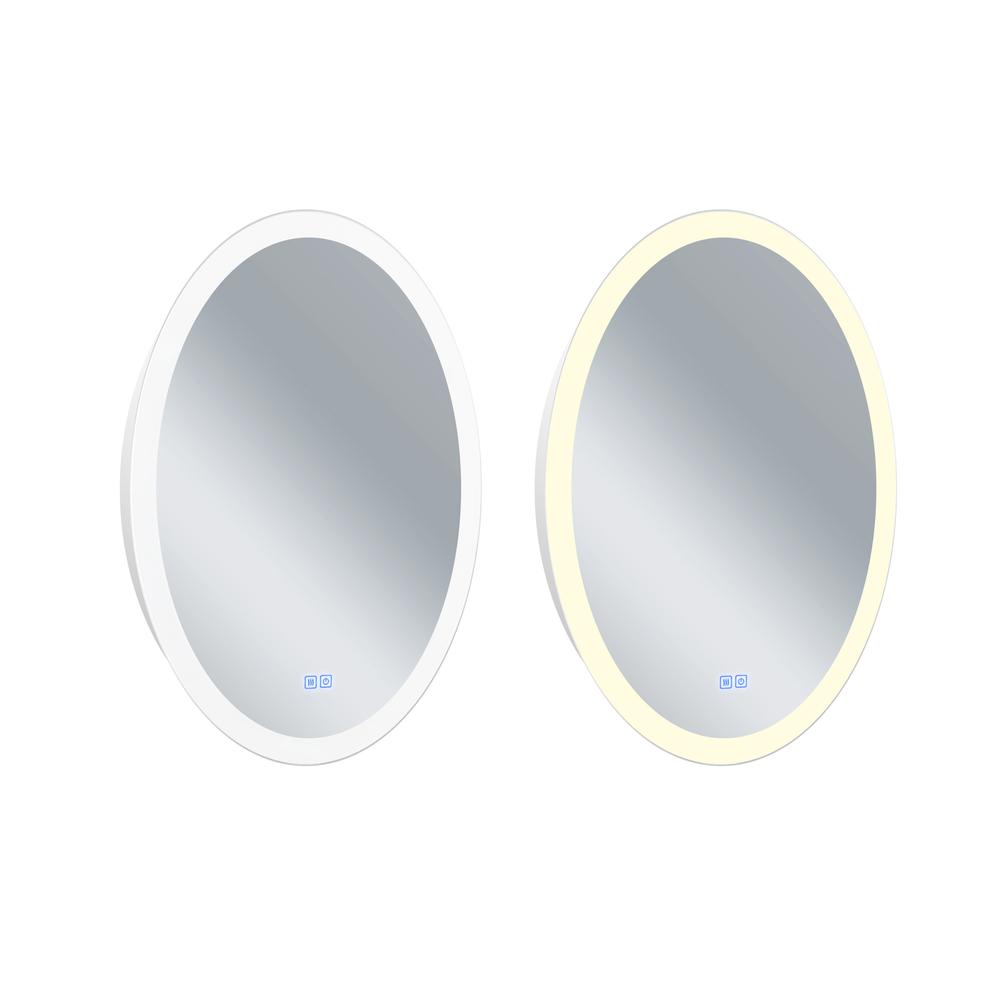 Agostino Oval Matte White LED 22 in. Mirror From our Agostino Collection. Picture 1