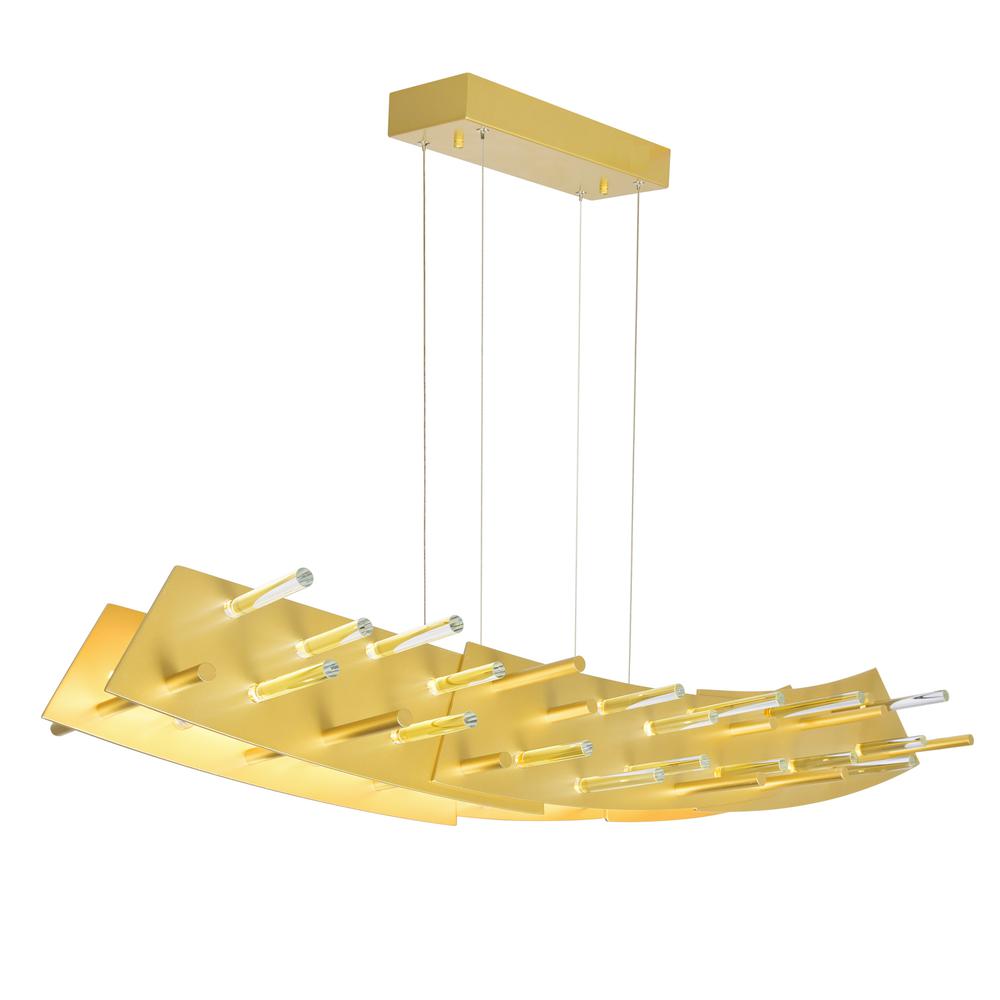 Gondola LED Chandelier With Satin Gold Finish. Picture 2