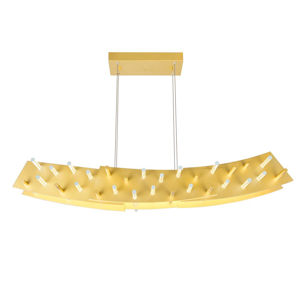 Gondola LED Chandelier With Satin Gold Finish. Picture 1