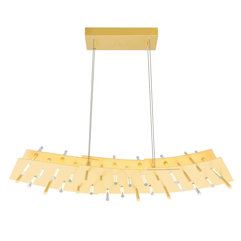 Gondola LED Chandelier With Satin Gold Finish. Picture 5