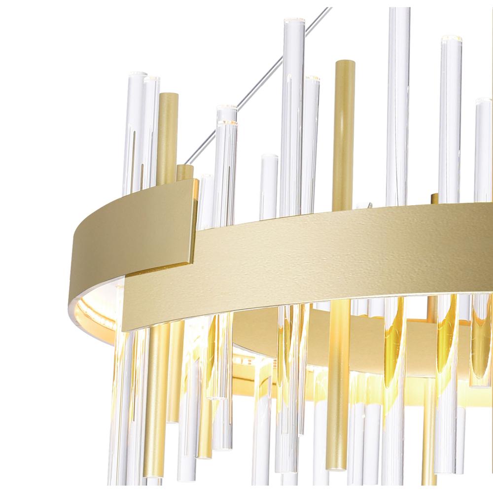 Millipede 26 in LED Satin Gold Chandelier. Picture 2