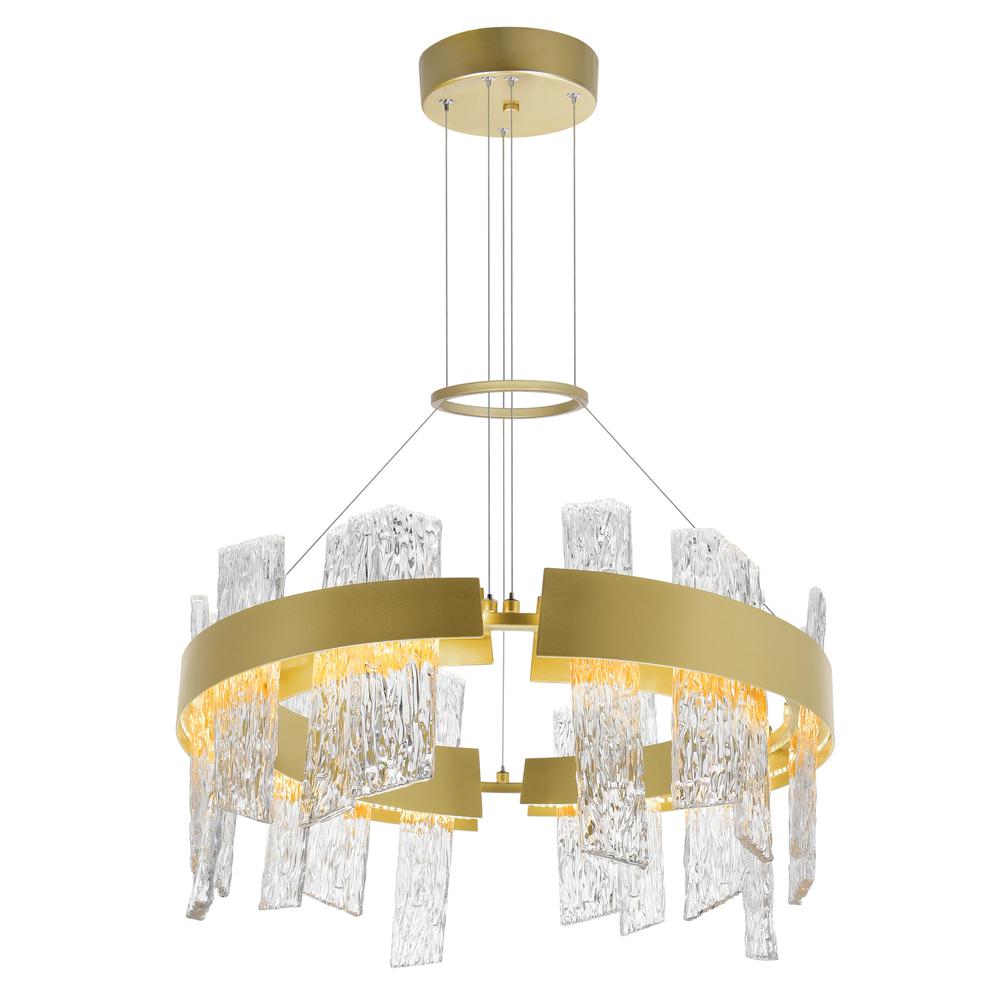 Guadiana 24 in LED Satin Gold Chandelier. Picture 1