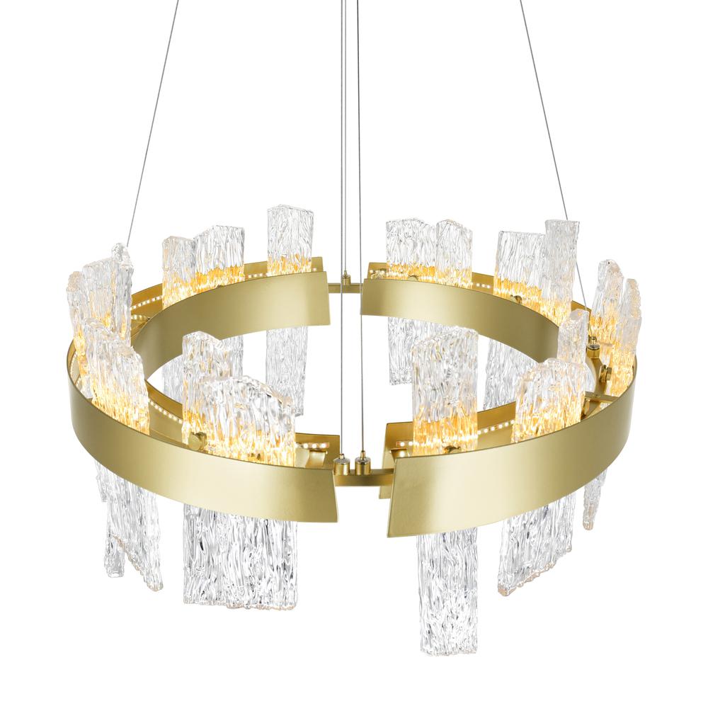 Guadiana 24 in LED Satin Gold Chandelier. Picture 2