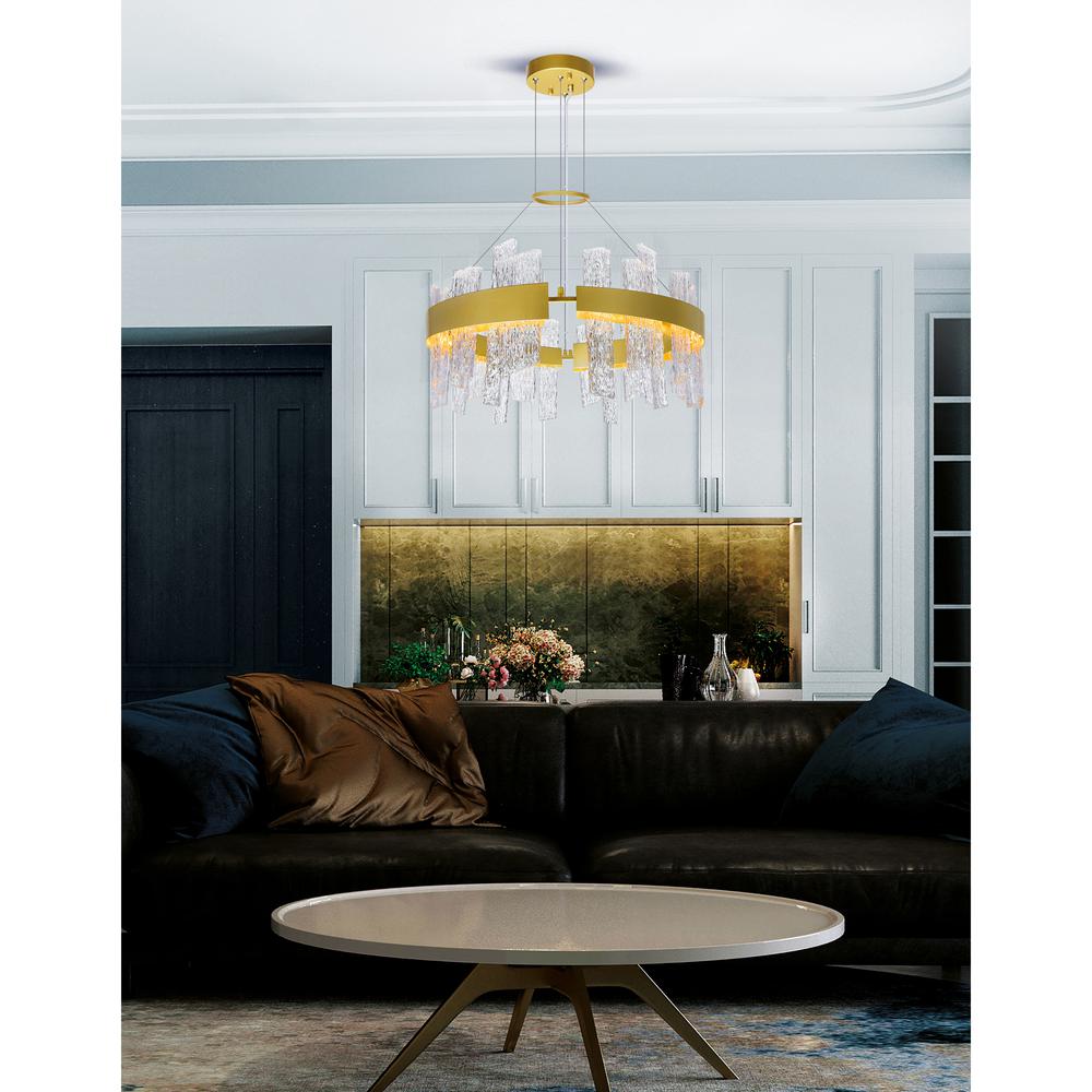 Guadiana 24 in LED Satin Gold Chandelier. Picture 6