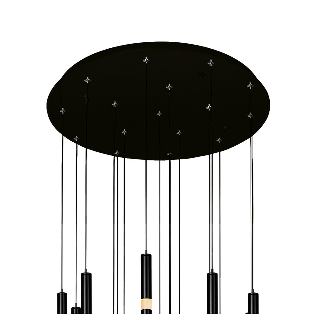 Flute 16 Light LED Chandelier With Black Finish. Picture 5