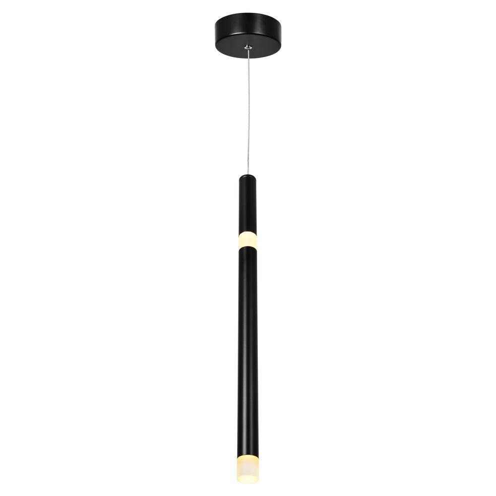 Flute 1 Light LED Pendant With Black Finish. Picture 2
