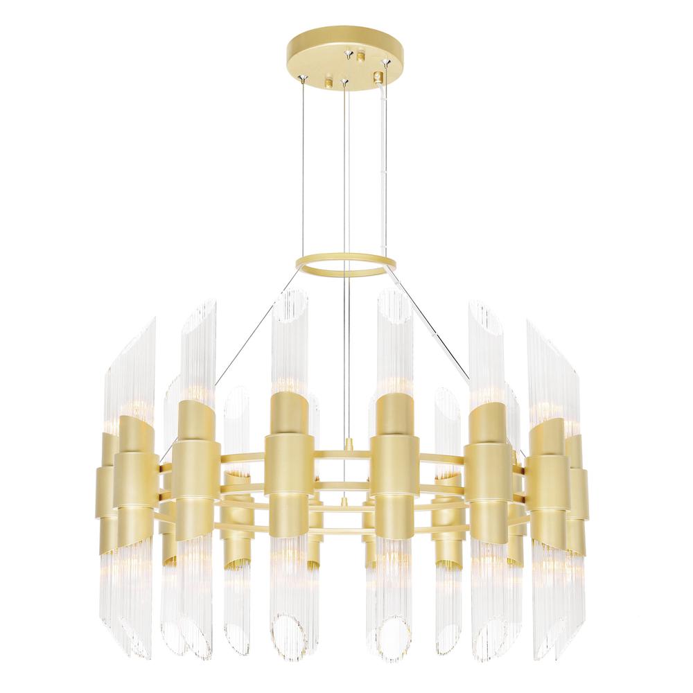 Croissant 32 Light Chandelier With Satin Gold Finish. Picture 1
