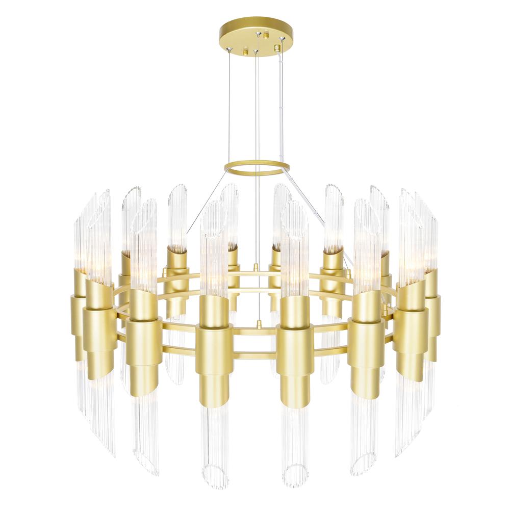 Croissant 32 Light Chandelier With Satin Gold Finish. Picture 2
