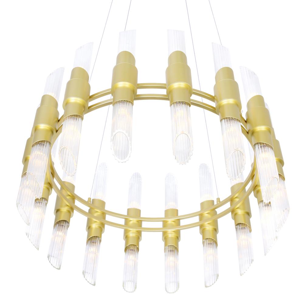 Croissant 32 Light Chandelier With Satin Gold Finish. Picture 3