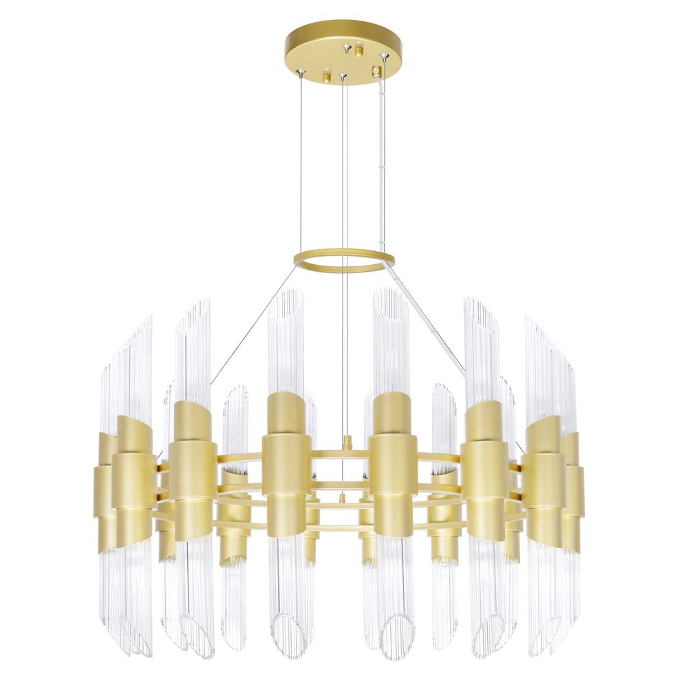 Croissant 32 Light Chandelier With Satin Gold Finish. Picture 6